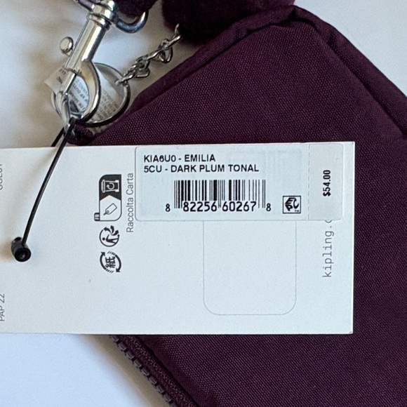 Kipling Emilia Crossbody Bag In Dark Plum - Picture 10 of 10